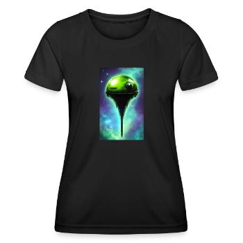 Alien | UFO | Spaceship | UAP | funny - Women's Functional T-Shirt - black - Front - AI Model Female 172 light (172cm)