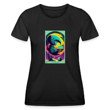 Extraterrestre | OVNI | Vaisseau spatial | PAU | étranger - T-shirt sport Femme - noir - Devant - AI Model Female 172 light (172cm)