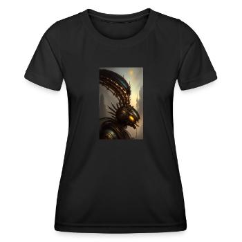 Extraterrestre | OVNI | Vaisseau spatial | PAU | étranger - T-shirt sport Femme - noir - Devant - AI Model Female 172 light (172cm)