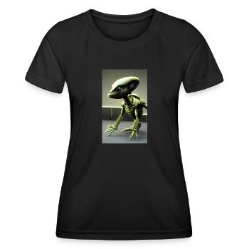 Alien | UFO | Raumschiff | UAP | außerirdische - Frauen Funktions-T-Shirt - Schwarz - Vorne - AI Model Female 172 light (172cm)