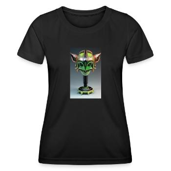 Alien | UFO | Raumschiff | UAP | außerirdische - Frauen Funktions-T-Shirt - Schwarz - Vorne - AI Model Female 172 light (172cm)