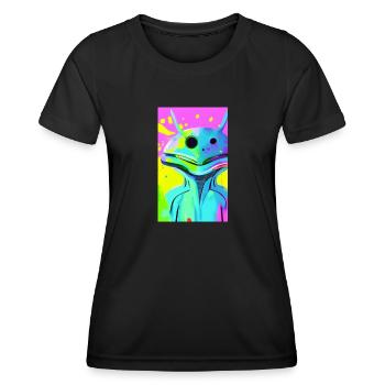 Alien | UFO | Raumschiff | UAP | außerirdische - Frauen Funktions-T-Shirt - Schwarz - Vorne - AI Model Female 172 light (172cm)