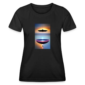 Alien | UFO | Spaceship | UAP | alien - Women's Functional T-Shirt - black - Front - AI Model Female 172 light (172cm)