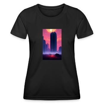 Alien | UFO | Raumschiff | UAP | außerirdische - Frauen Funktions-T-Shirt - Schwarz - Vorne - AI Model Female 172 light (172cm)