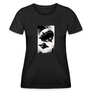 Alien | UFO | Spaceship | UAP | alien - Women's Functional T-Shirt - black - Front - AI Model Female 172 light (172cm)