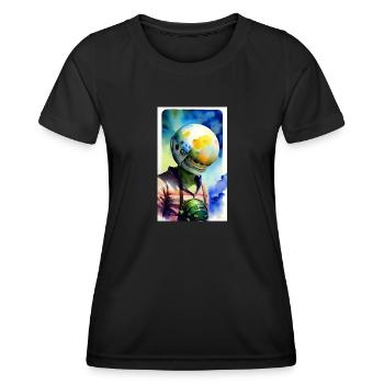 Extraterrestre | OVNI | Vaisseau spatial | PAU | étranger - T-shirt sport Femme - noir - Devant - AI Model Female 172 light (172cm)