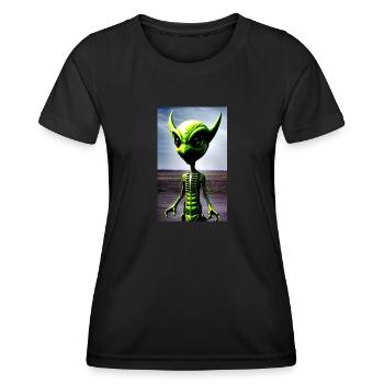 Extraterrestre | OVNI | Vaisseau spatial | PAU | étranger - T-shirt sport Femme - noir - Devant - AI Model Female 172 light (172cm)