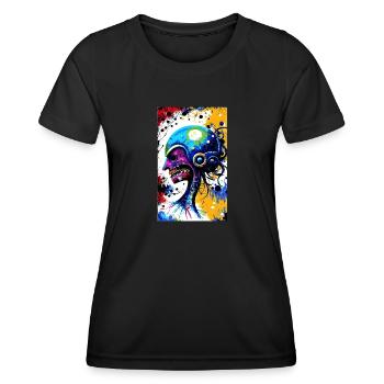 Extraterrestre | OVNI | Vaisseau spatial | PAU | étranger - T-shirt sport Femme - noir - Devant - AI Model Female 172 light (172cm)