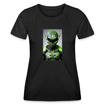 Alien | UFO | Raumschiff | UAP | außerirdische - Frauen Funktions-T-Shirt - Schwarz - Vorne - AI Model Female 172 light (172cm)
