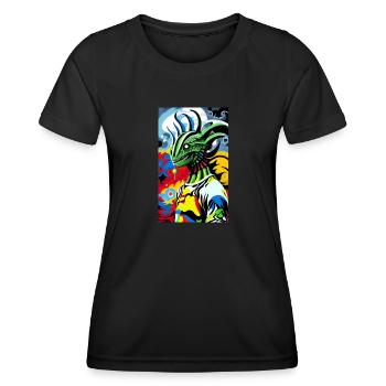 Extraterrestre | OVNI | Vaisseau spatial | PAU | étranger - T-shirt sport Femme - noir - Devant - AI Model Female 172 light (172cm)