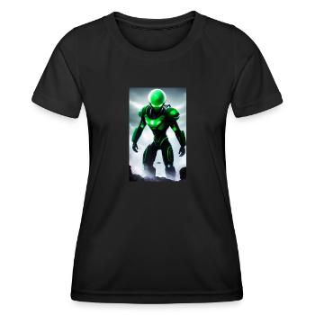 Alien | UFO | Raumschiff | UAP | außerirdische - Frauen Funktions-T-Shirt - Schwarz - Vorne - AI Model Female 172 light (172cm)