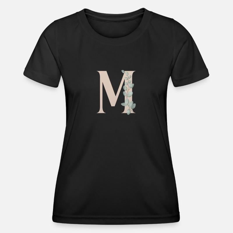 M | Letter M | First name with M - Women's Functional T-Shirt - black