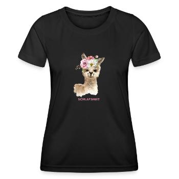 Mein neues Lama Schlafshirt - Frauen Funktions-T-Shirt - Schwarz - Vorne - AI Model Female 172 light (172cm)