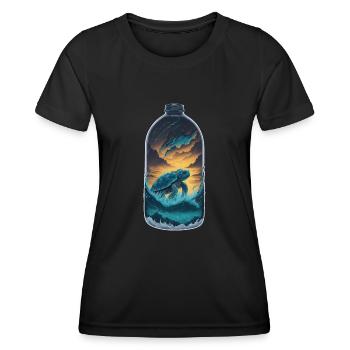 Bouteille de tortue - T-shirt sport Femme - noir - Devant - AI Model Female 172 light (172cm)