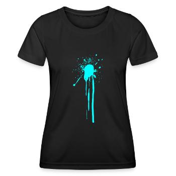 Farbfleck - Sprühdose - Klecks GRAFITTI - Frauen Funktions-T-Shirt - Schwarz - Vorne - AI Model Female 172 light (172cm)