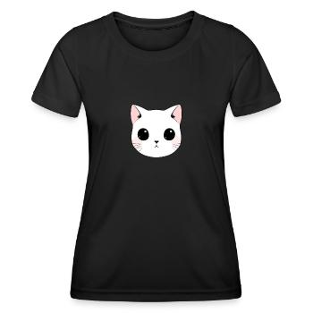 cute cat #3 - Women's Functional T-Shirt - black - Front - AI Model Female 172 light (172cm)