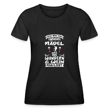 Wandern Wein Berge Geschenk - Frauen Funktions-T-Shirt - Schwarz - Vorne - AI Model Female 172 light (172cm)