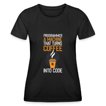 Funny programmer saying - Women's Functional T-Shirt - black - Front - AI Model Female 172 light (172cm)