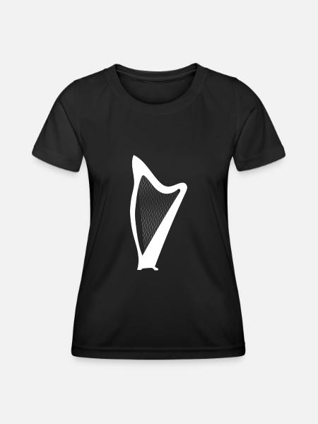 Harfe Geschenk Musikinstrument Musiker Zupfen - Funktionsshirt til damer - sort