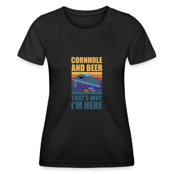 Cornhole Beanbag Geschenk - Frauen Funktions-T-Shirt - Schwarz - Vorne - AI Model Female 172 light (172cm)