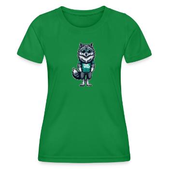 Cooler Wolf - Frauen Funktions-T-Shirt - Kelly Green - Vorne - AI Model Female 172 dark (172cm)