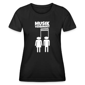 Musik verbindet Musiknoten - Frauen Funktions-T-Shirt - Schwarz - Vorne - AI Model Female 172 light (172cm)
