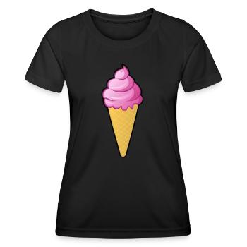 Himbeeren Eis Kostüme Eiscreme Himbeereis Eistüte - Frauen Funktions-T-Shirt - Schwarz - Vorne - AI Model Female 172 light (172cm)
