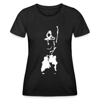 Kendo Figur TUSCHE - Frauen Funktions-T-Shirt - Schwarz - Vorne - AI Model Female 172 light (172cm)