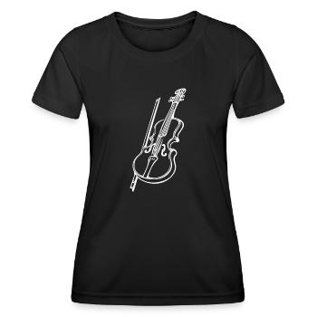 Violon antique avec archet de violon - T-shirt sport Femme - noir - Devant - AI Model Female 172 light (172cm)