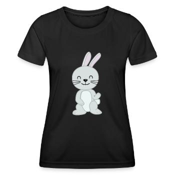 Cleveres süßes Kaninchen - Frauen Funktions-T-Shirt - Schwarz - Vorne - AI Model Female 172 light (172cm)
