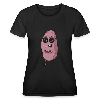 Légumes-racines de patates douces - T-shirt sport Femme - noir - Devant - AI Model Female 172 light (172cm)