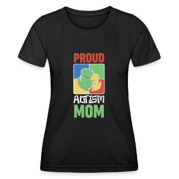 Fière maman autiste - T-shirt sport Femme - noir - Devant - AI Model Female 172 light (172cm)