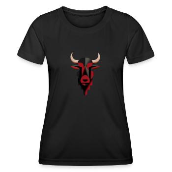 Stier - Frauen Funktions-T-Shirt - Schwarz - Vorne - AI Model Female 172 light (172cm)