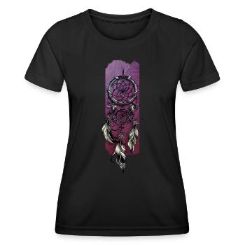 Murmures de rêves : L’attrape-rêves - T-shirt sport Femme - noir - Devant - AI Model Female 172 light (172cm)