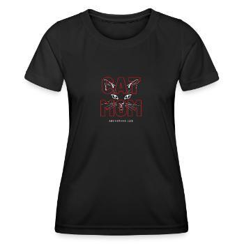 Katze Cat Mom - Frauen Funktions-T-Shirt - Schwarz - Vorne - AI Model Female 172 light (172cm)