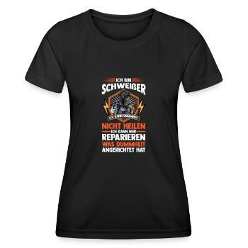 Schweißer Beruf Schweisser Geschenk - Frauen Funktions-T-Shirt - Schwarz - Vorne - AI Model Female 172 light (172cm)