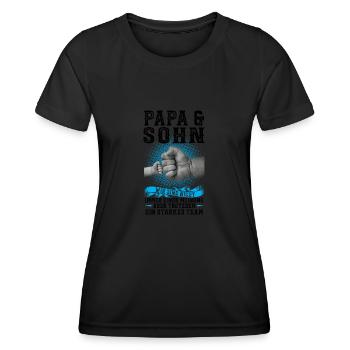 Papa & Sohn Familie Sohn Geschenk - Frauen Funktions-T-Shirt - Schwarz - Vorne - AI Model Female 172 light (172cm)
