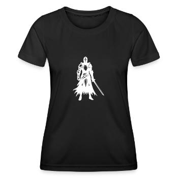 Stolzer Ritter Krieger mit Schwert - Frauen Funktions-T-Shirt - Schwarz - Vorne - AI Model Female 172 light (172cm)