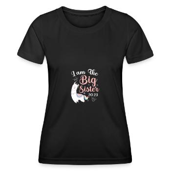 Je suis Big Sister 2023 Big Sis 23 - T-shirt sport Femme - noir - Devant - AI Model Female 172 light (172cm)