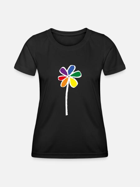Pride Flower - Blume LGBT - Frauen Funktions-T-Shirt - Schwarz
