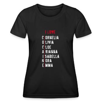 Ich liebe Kokain | weißer Text - Frauen Funktions-T-Shirt - Schwarz - Vorne - AI Model Female 172 light (172cm)