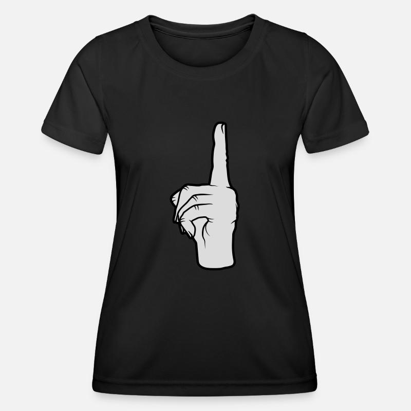 Finger points up - Women's Functional T-Shirt - black