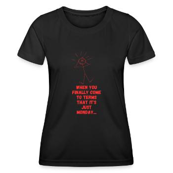 Monday mood - Women's Functional T-Shirt - black - Front - AI Model Female 172 light (172cm)