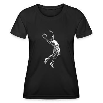 Basketball Dunking Basketball Player - Women's Functional T-Shirt - black - Front - AI Model Female 172 light (172cm)