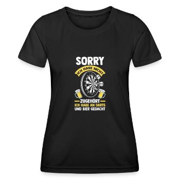 Dart Bier Dartsport Geschenk - Frauen Funktions-T-Shirt - Schwarz - Vorne - AI Model Female 172 light (172cm)