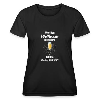 Weißwein Wein Weinfest Geschenk - Frauen Funktions-T-Shirt - Schwarz - Vorne - AI Model Female 172 light (172cm)