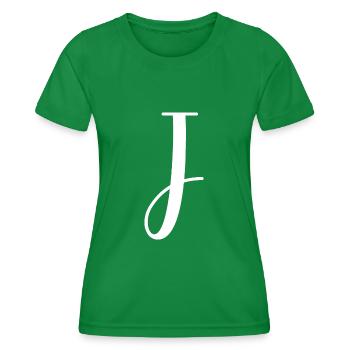 Calligraphie, initiale J - T-shirt sport Femme - vert - Devant - AI Model Female 172 dark (172cm)