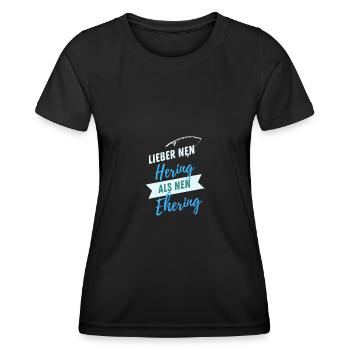 Lieber nen Hering als nen Ehering - Frauen Funktions-T-Shirt - Schwarz - Vorne - AI Model Female 172 light (172cm)