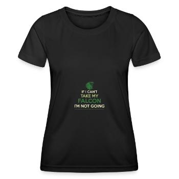Fauconnerie Pub Chasse - T-shirt sport Femme - noir - Devant - AI Model Female 172 light (172cm)