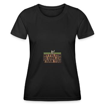 falknerei cooler spruch - Frauen Funktions-T-Shirt - Schwarz - Vorne - AI Model Female 172 light (172cm)